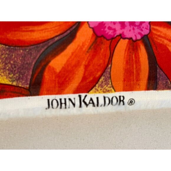 Vintage Tropical Island Florals on Blue Cotton Quilt Fabric.by John Kaldor 1 yrd - Picture 7 of 8